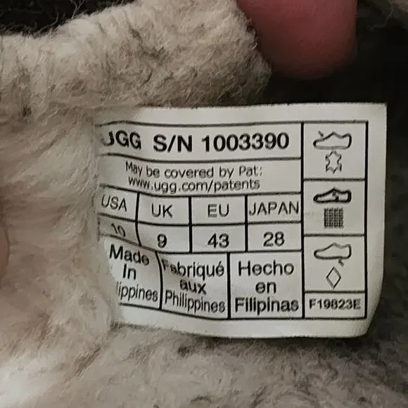 UGG Olsen Men's Suede Shearling Lined Moccasin Slippers Shoes Size 10 Brown - Picture 9 of 9